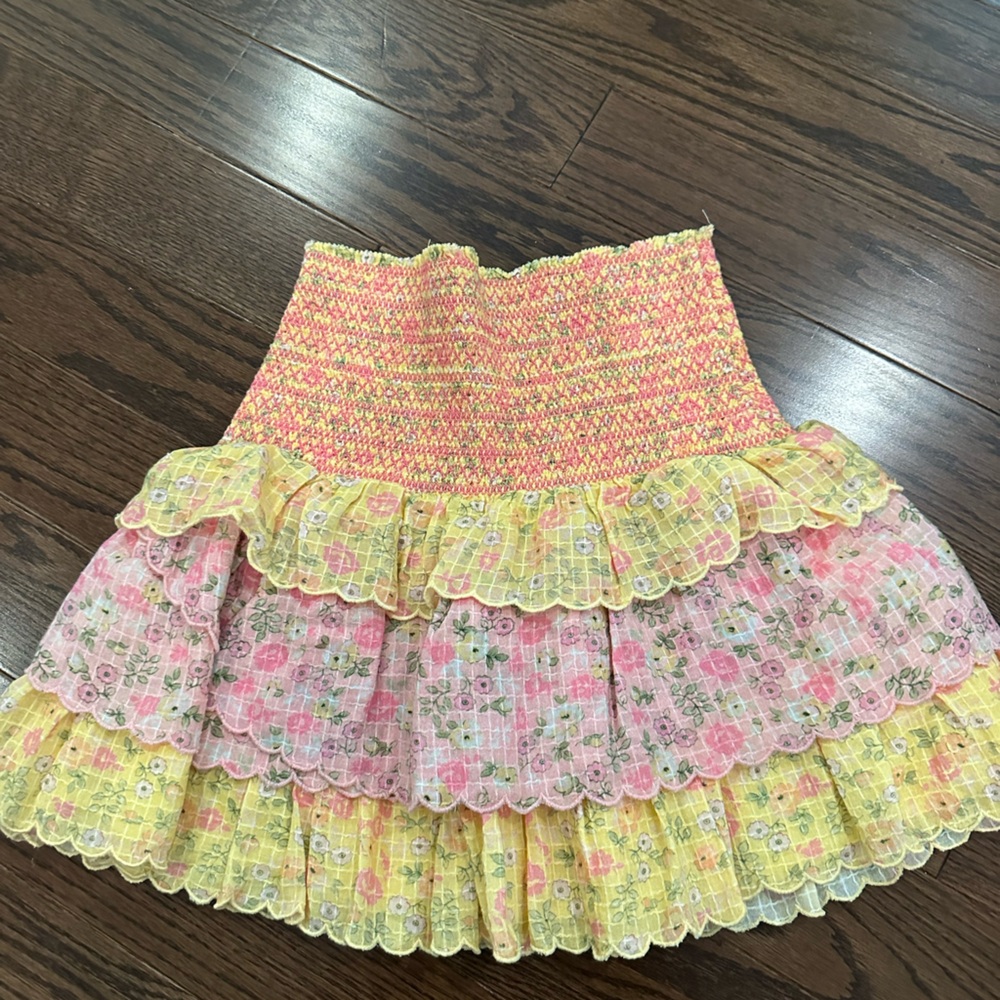 LoveShackFancy fabric mini skirt